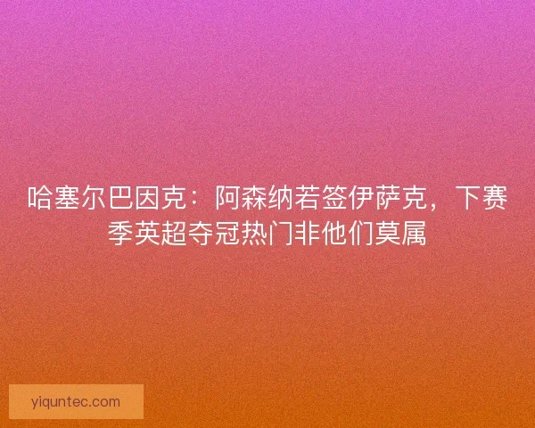 哈塞尔巴因克：阿森纳若签伊萨克，下赛季英超夺冠热门非他们莫属